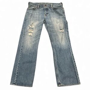 American Eagle Outfitters Men's Low Rise Boot Blue Jeans Size 36/34